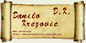 Danilo Krezović vizit kartica